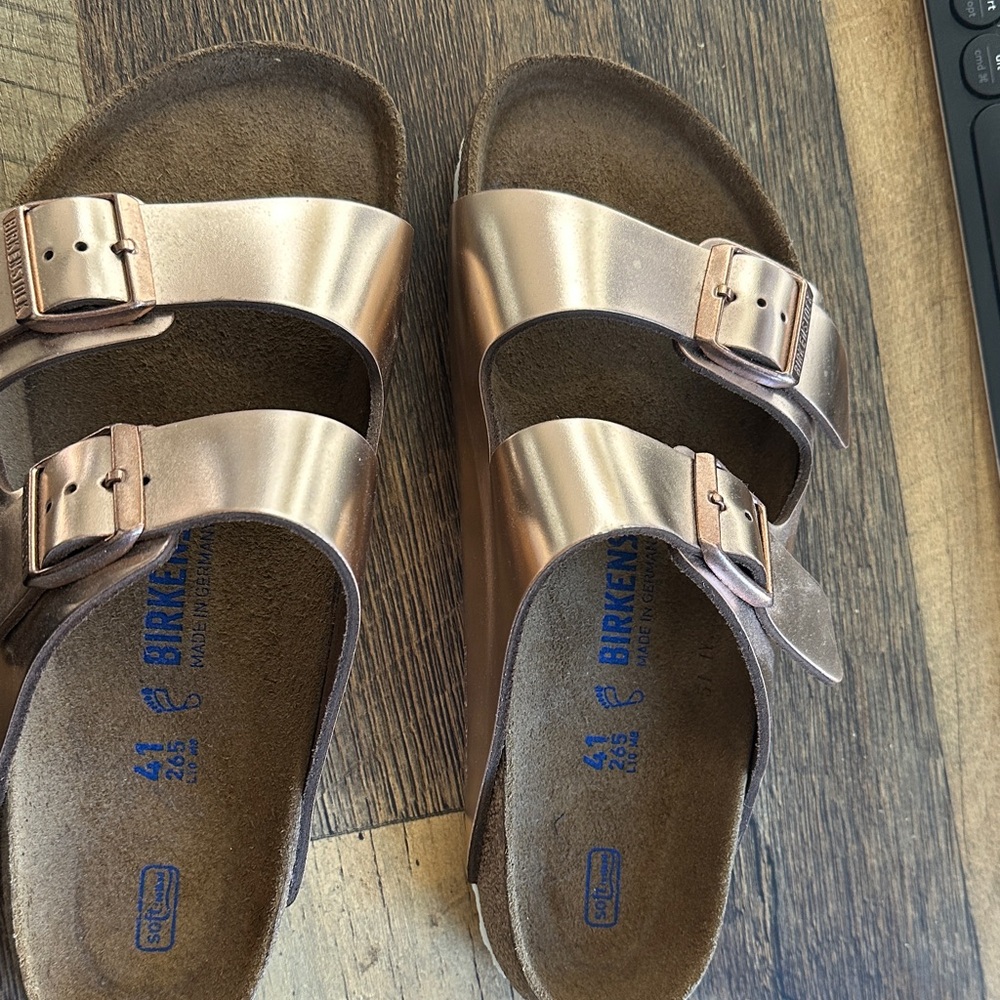 Birkenstock Rose Gold Double Strap Sandals